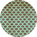 Round Abstract Light Blue Modern Rug, abs162lblu