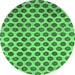 Round Abstract Emerald Green Modern Rug, abs162emgrn