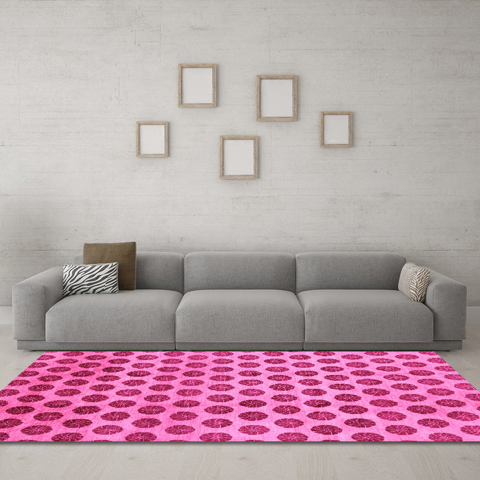 Machine Washable Abstract Pink Modern Rug in a Living Room, wshabs162pnk