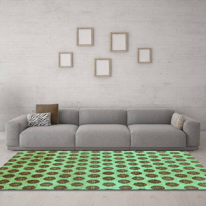 Machine Washable Abstract Turquoise Modern Area Rugs in a Living Room,, wshabs162turq
