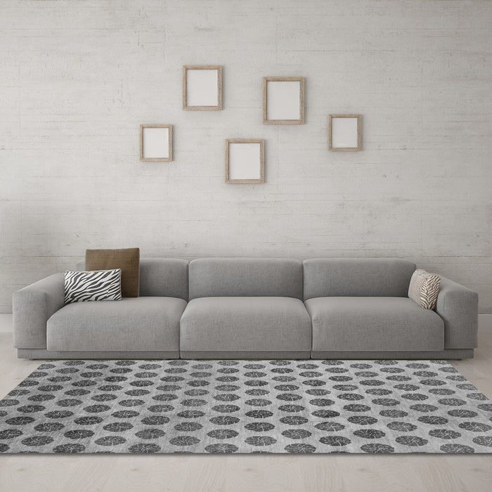 Machine Washable Abstract Gray Modern Rug in a Living Room,, wshabs162gry