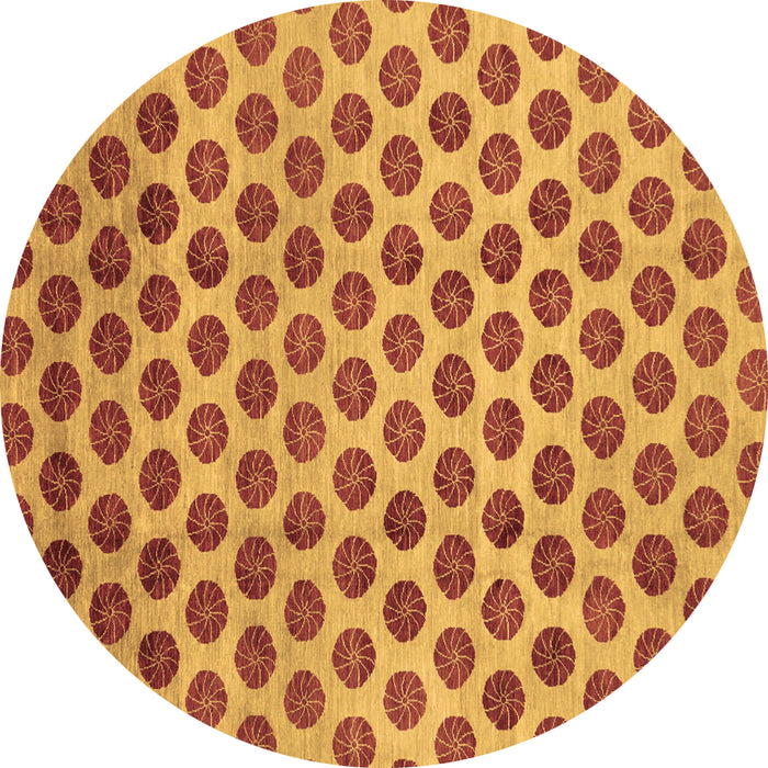 Round Abstract Brown Modern Rug, abs162brn