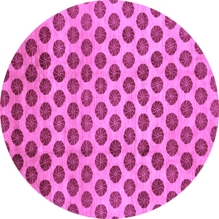 Round Machine Washable Abstract Purple Modern Area Rugs, wshabs162pur