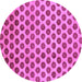 Round Machine Washable Abstract Purple Modern Area Rugs, wshabs162pur