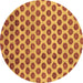 Round Machine Washable Abstract Brown Modern Rug, wshabs162brn