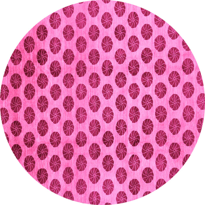 Round Abstract Pink Modern Rug, abs162pnk