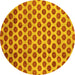 Round Abstract Yellow Modern Rug, abs162yw