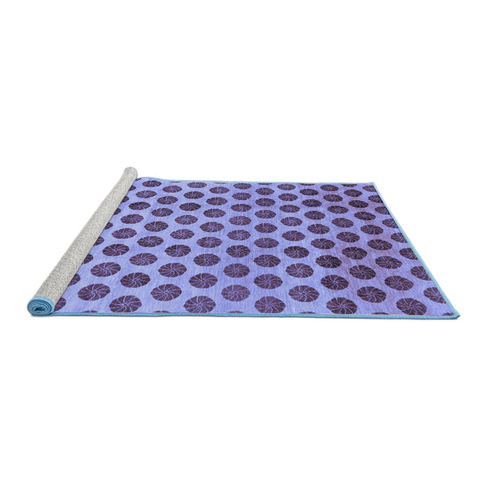 Sideview of Machine Washable Abstract Blue Modern Rug, wshabs162blu