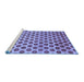 Sideview of Machine Washable Abstract Blue Modern Rug, wshabs162blu