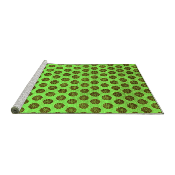 Sideview of Machine Washable Abstract Green Modern Area Rugs, wshabs162grn