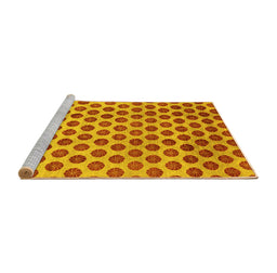 Sideview of Machine Washable Abstract Yellow Modern Rug, wshabs162yw