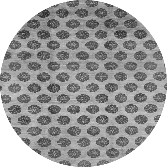 Round Abstract Gray Modern Rug, abs162gry