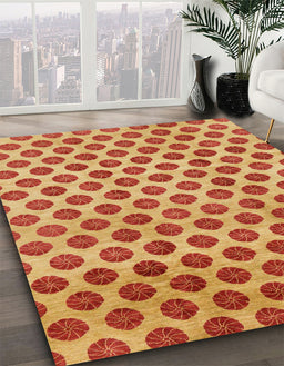 Machine Washable Abstract Orange Rug in a Family Room, wshabs162