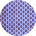 Round Machine Washable Abstract Blue Modern Rug, wshabs162blu