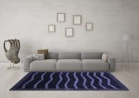 Machine Washable Abstract Blue Modern Rug, wshabs1630blu