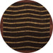 Round Machine Washable Abstract Sangria Brown Rug, wshabs1630