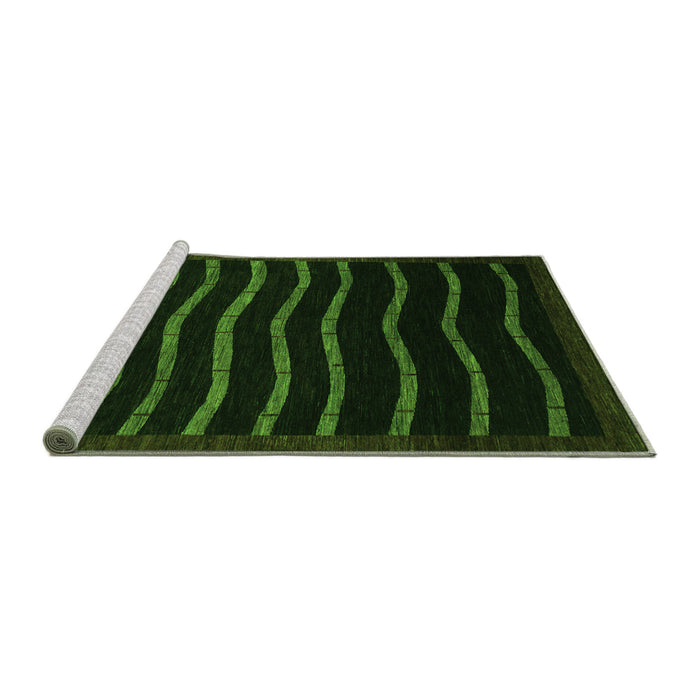 Sideview of Machine Washable Abstract Green Modern Area Rugs, wshabs1630grn