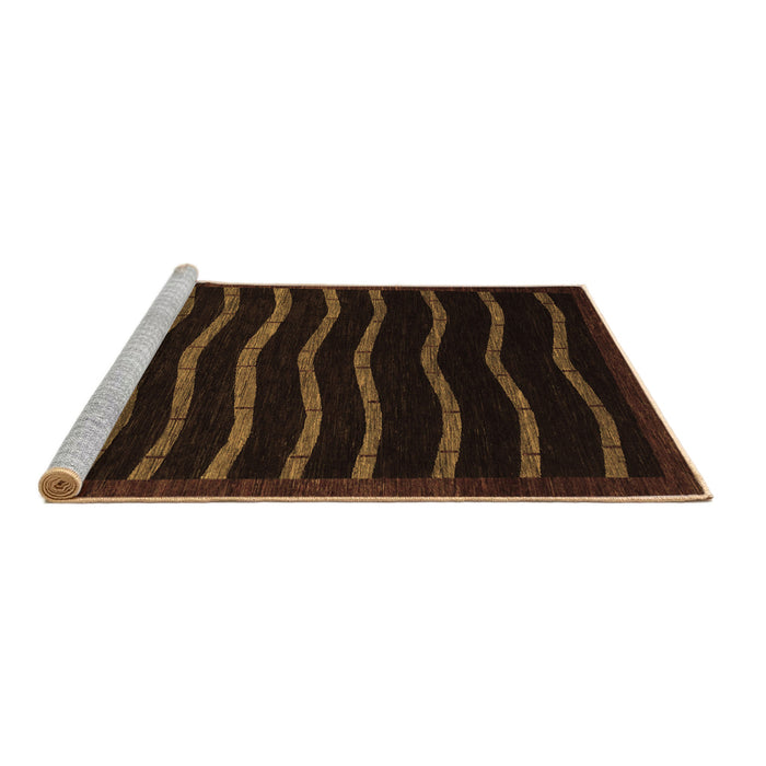 Sideview of Machine Washable Abstract Brown Modern Rug, wshabs1630brn