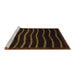 Sideview of Machine Washable Abstract Brown Modern Rug, wshabs1630brn