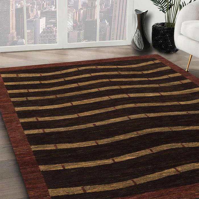 Abstract Sangria Brown Modern Rug in Family Room, abs1630