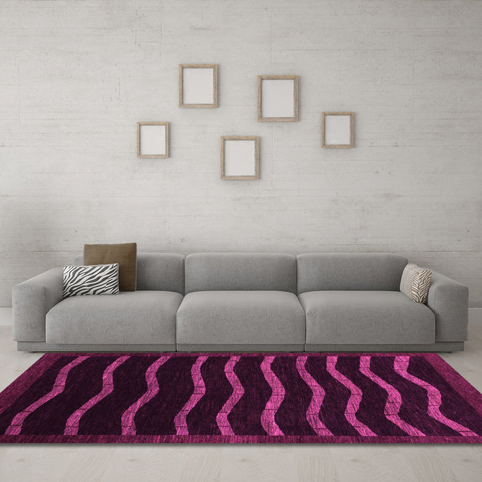 Machine Washable Abstract Pink Modern Rug in a Living Room, wshabs1630pnk