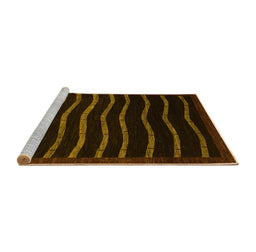 Sideview of Machine Washable Abstract Yellow Modern Rug, wshabs1630yw