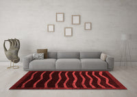 Machine Washable Abstract Red Modern Rug, wshabs1630red