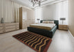 Abstract Sangria Brown Modern Rug in a Bedroom, abs1630