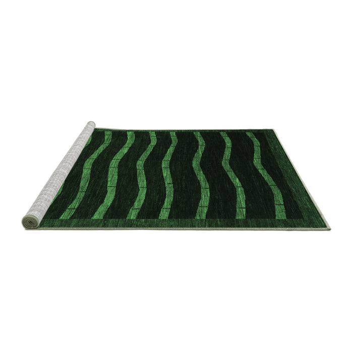 Sideview of Machine Washable Abstract Emerald Green Modern Area Rugs, wshabs1630emgrn