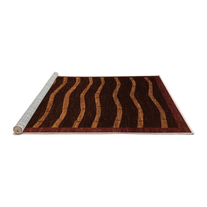 Sideview of Machine Washable Abstract Orange Modern Area Rugs, wshabs1630org