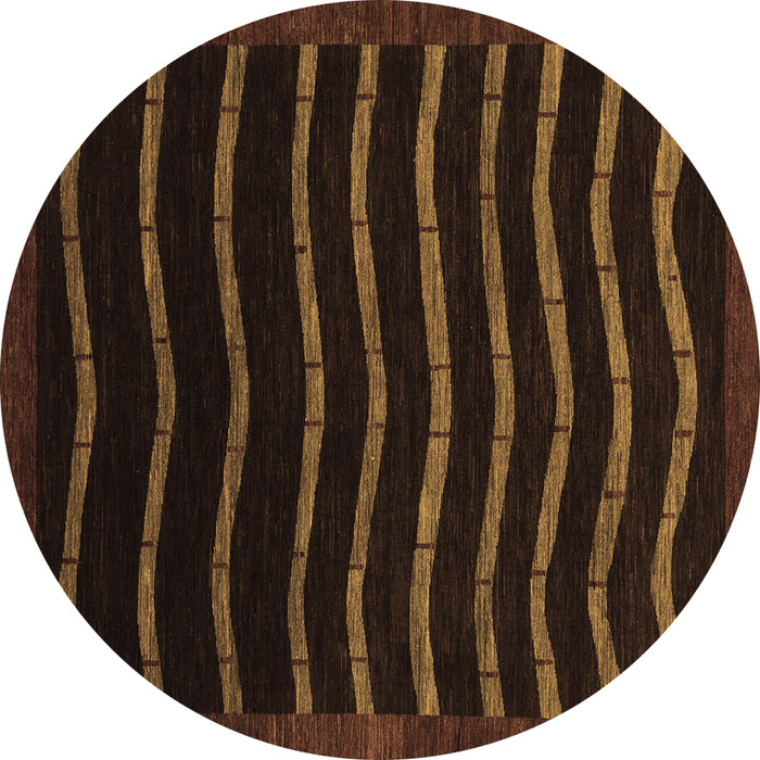 Round Abstract Brown Modern Rug, abs1630brn