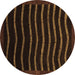 Round Abstract Brown Modern Rug, abs1630brn