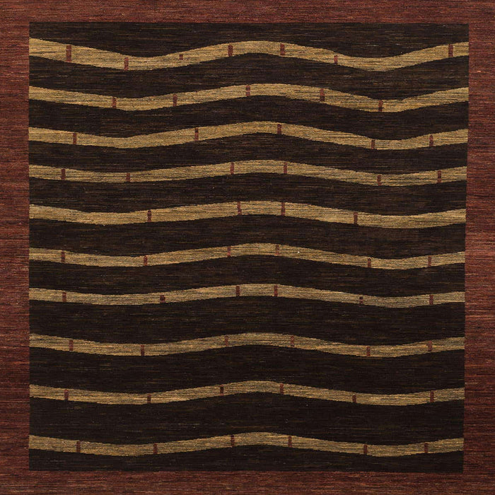 Square Abstract Sangria Brown Modern Rug, abs1630