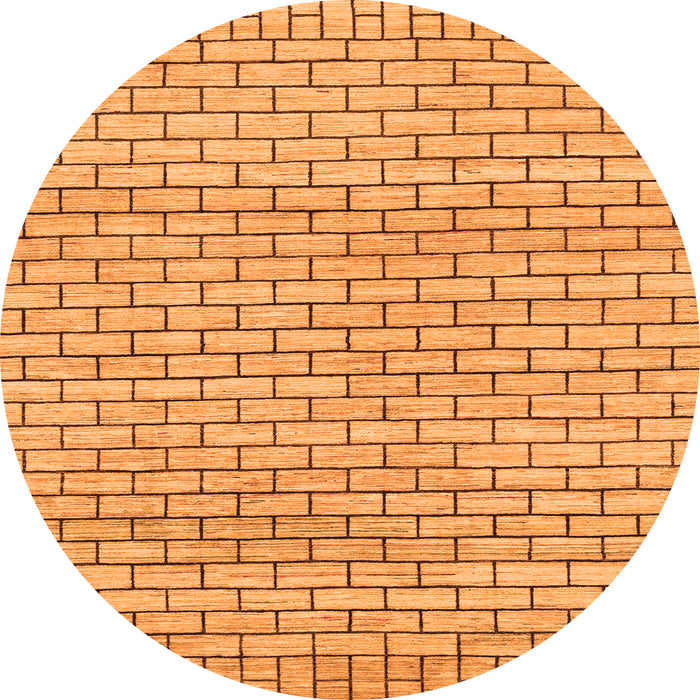 Round Solid Orange Modern Rug, abs1631org