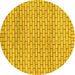 Round Solid Yellow Modern Rug, abs1631yw