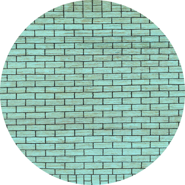 Round Solid Light Blue Modern Rug, abs1631lblu