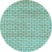 Round Solid Light Blue Modern Rug, abs1631lblu