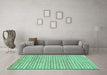 Machine Washable Solid Turquoise Modern Area Rugs in a Living Room,, wshabs1631turq