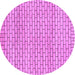 Round Machine Washable Solid Purple Modern Area Rugs, wshabs1631pur