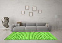 Machine Washable Solid Green Modern Rug, wshabs1631grn