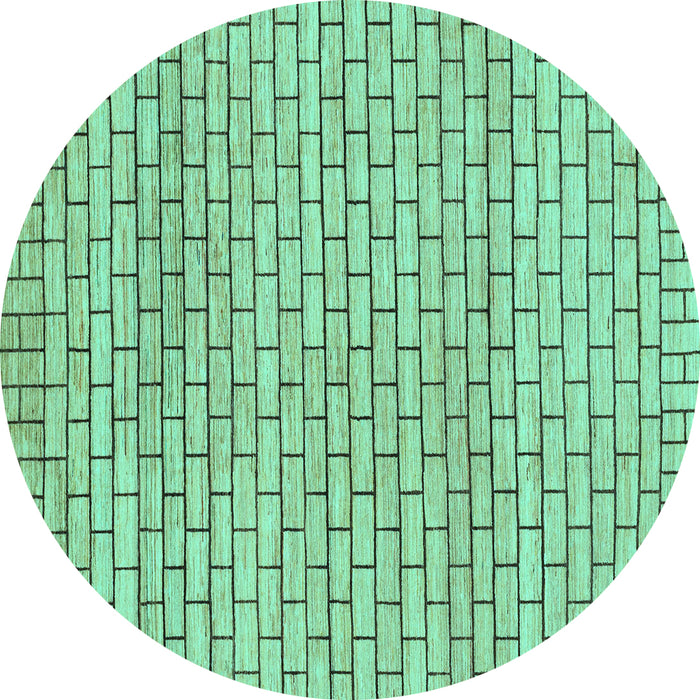 Round Solid Turquoise Modern Rug, abs1631turq