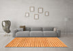 Machine Washable Solid Orange Modern Area Rugs in a Living Room, wshabs1631org