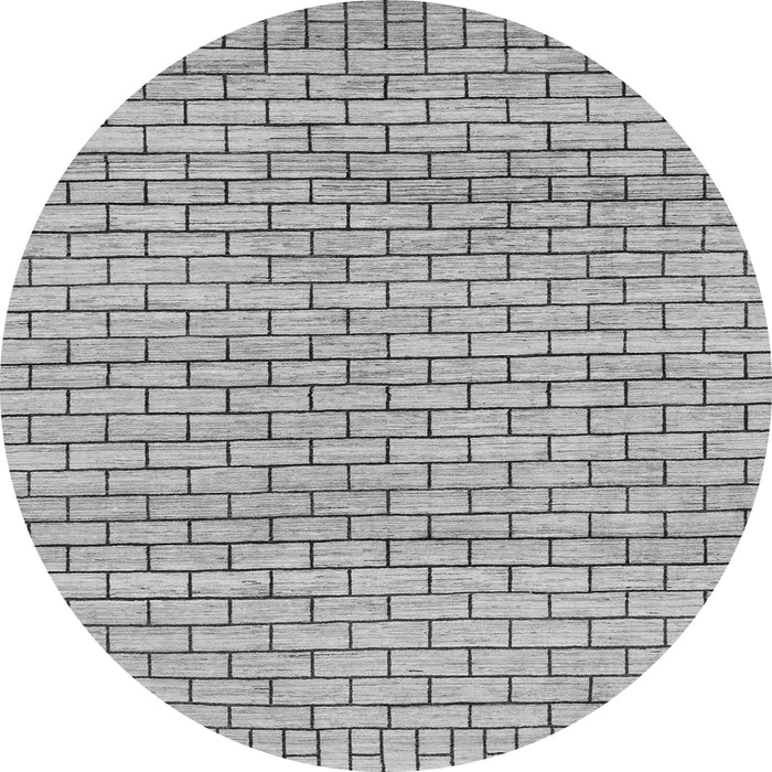 Round Solid Gray Modern Rug, abs1631gry