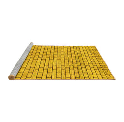 Sideview of Machine Washable Solid Yellow Modern Rug, wshabs1631yw