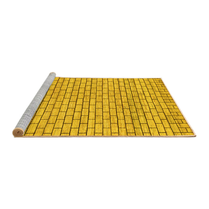 Sideview of Machine Washable Solid Yellow Modern Rug, wshabs1631yw