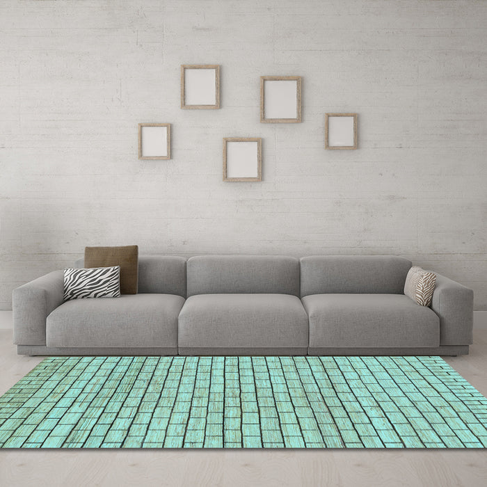 Machine Washable Solid Light Blue Modern Rug in a Living Room, wshabs1631lblu