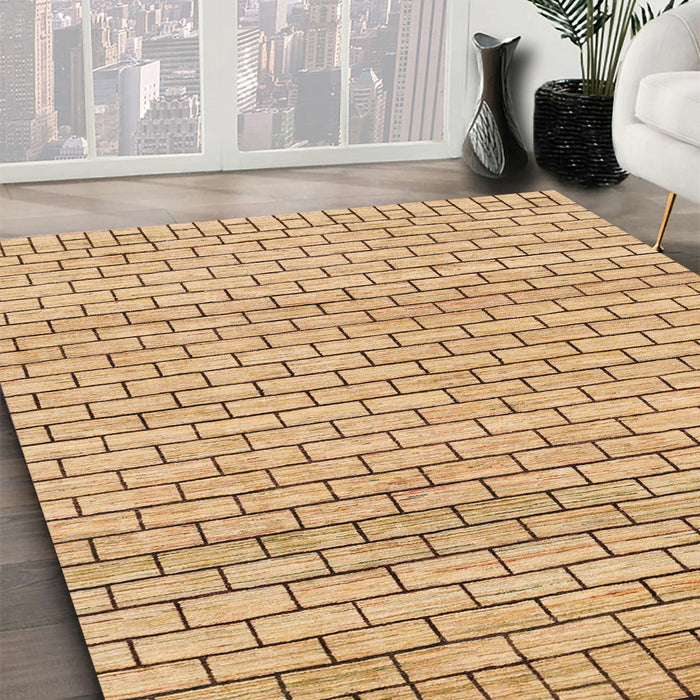 Machine Washable Abstract Chocolate Brown Rug in a Family Room, wshabs1631