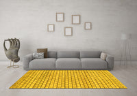 Machine Washable Solid Yellow Modern Rug, wshabs1631yw