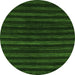 Round Abstract Green Modern Rug, abs1632grn