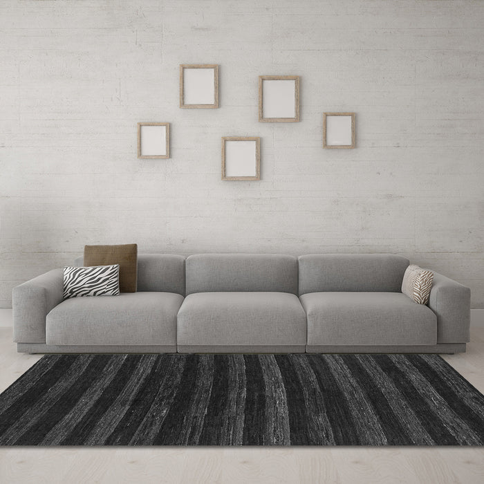 Machine Washable Abstract Gray Modern Rug in a Living Room,, wshabs1632gry